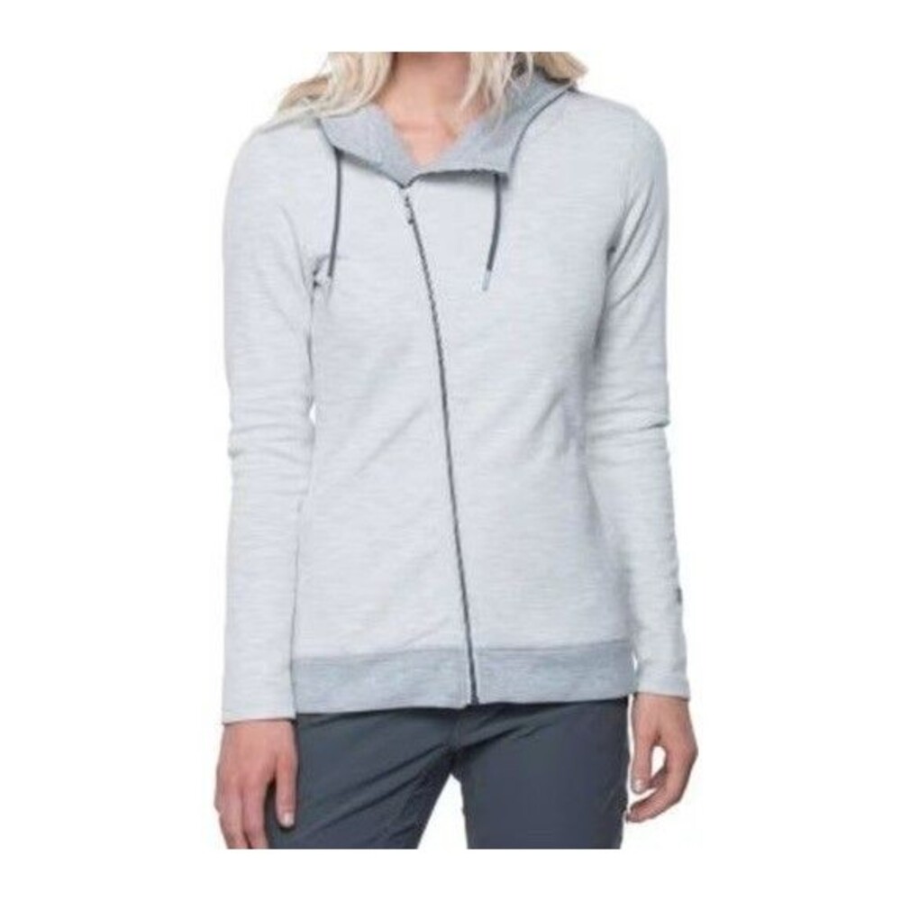KUHL Arva Hoodie Long Sleeve Sweatshirt Asymmetrical Zipper‎ & Pockets Grey SZ S